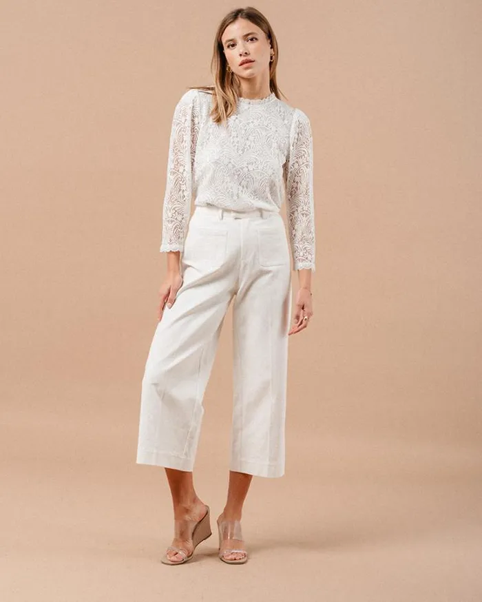 Grace and Mila Dressy Tops WOVEN TOP ECRU MAGNOLIA 8211 Shop