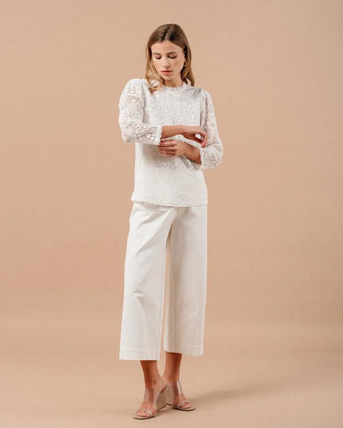 Grace and Mila Dressy Tops WOVEN TOP ECRU MAGNOLIA 8211 Shop