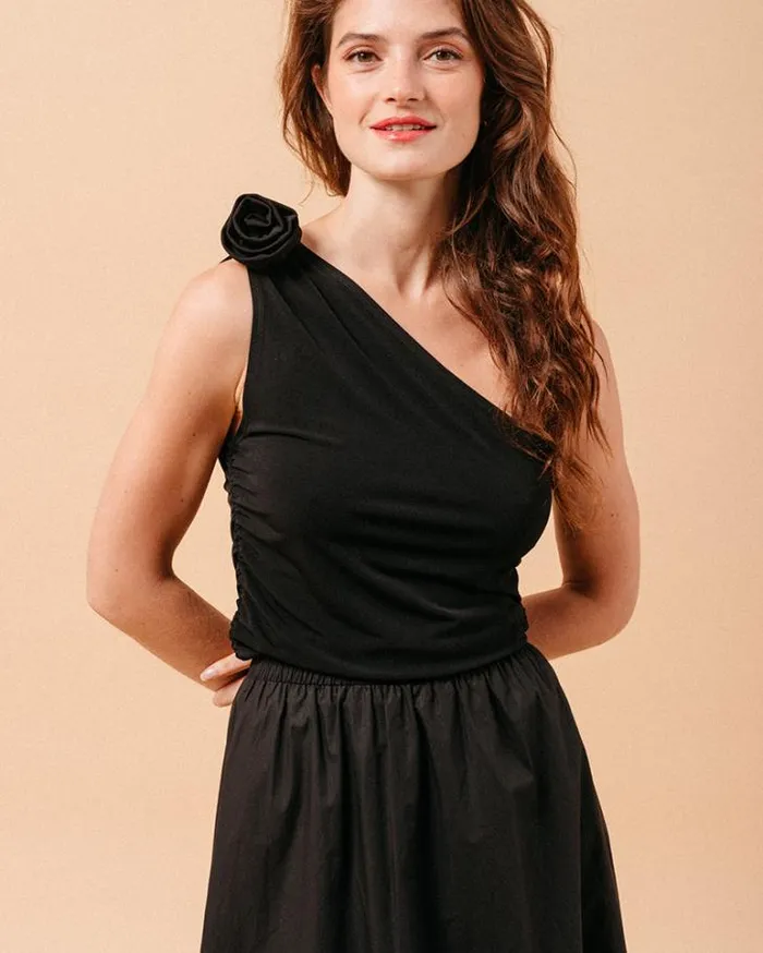 Grace and Mila Dressy Tops WOVEN TOP NOIR MYROSE 8211 Shop