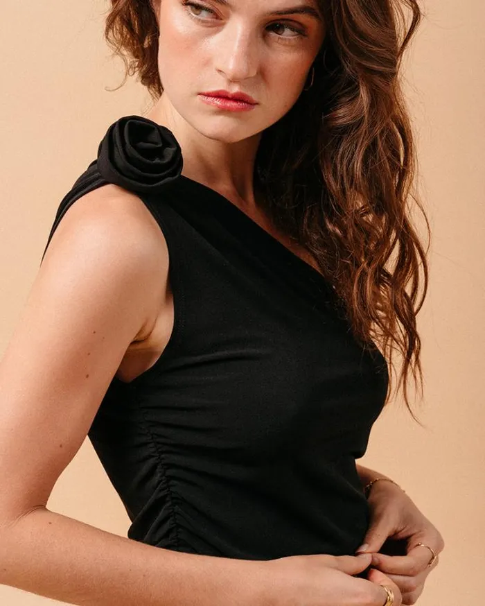 Grace and Mila Dressy Tops WOVEN TOP NOIR MYROSE 8211 Shop