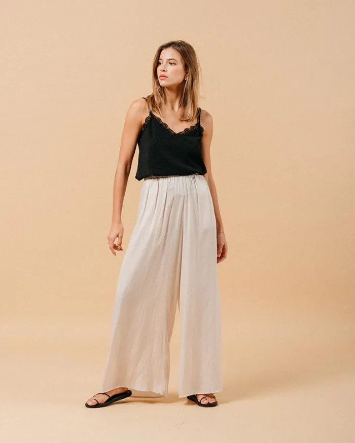 Grace and Mila Flowing Trousers TROUSERS BEIGE MATCHA 8211 Shop