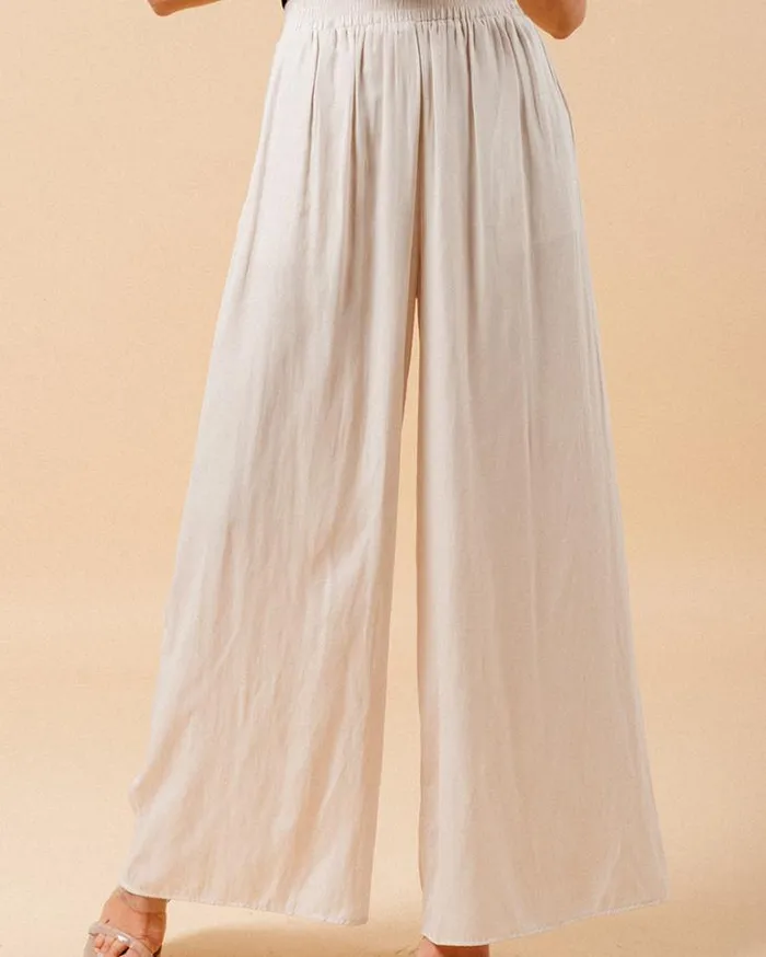 Grace and Mila Flowing Trousers TROUSERS BEIGE MATCHA 8211 Shop
