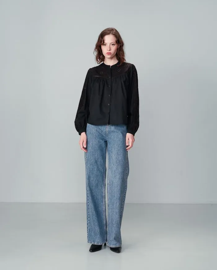 Grace and Mila Lace Shirts SHIRT NOIR NOLISA 8211 Shop