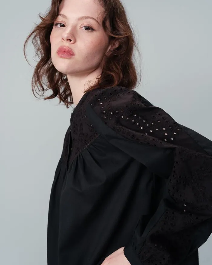 Grace and Mila Lace Shirts SHIRT NOIR NOLISA 8211 Shop