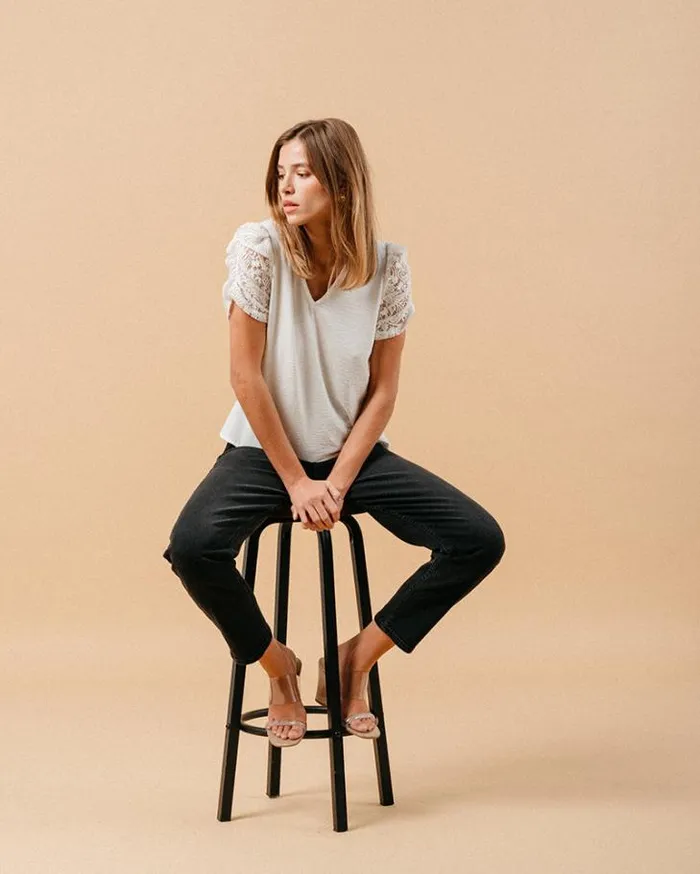 Grace and Mila Lace Tops WOVEN TOP ECRU MAI 8211 Shop