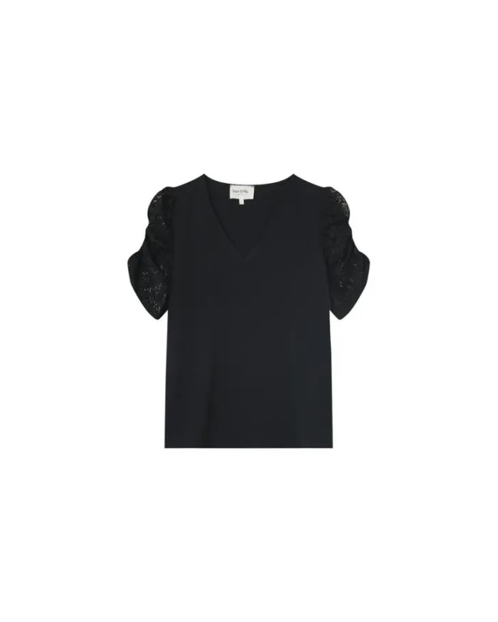 Grace and Mila Lace Tops WOVEN TOP NOIR MAI 8211 Shop