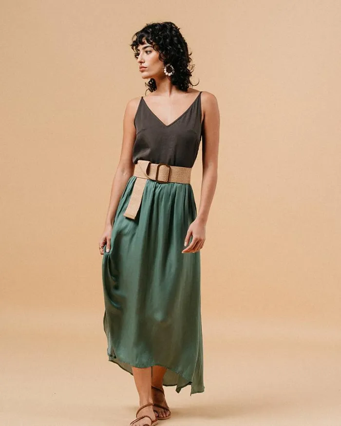 Grace and Mila Long Skirts SKIRT KAKI MELODIE 8211 Shop