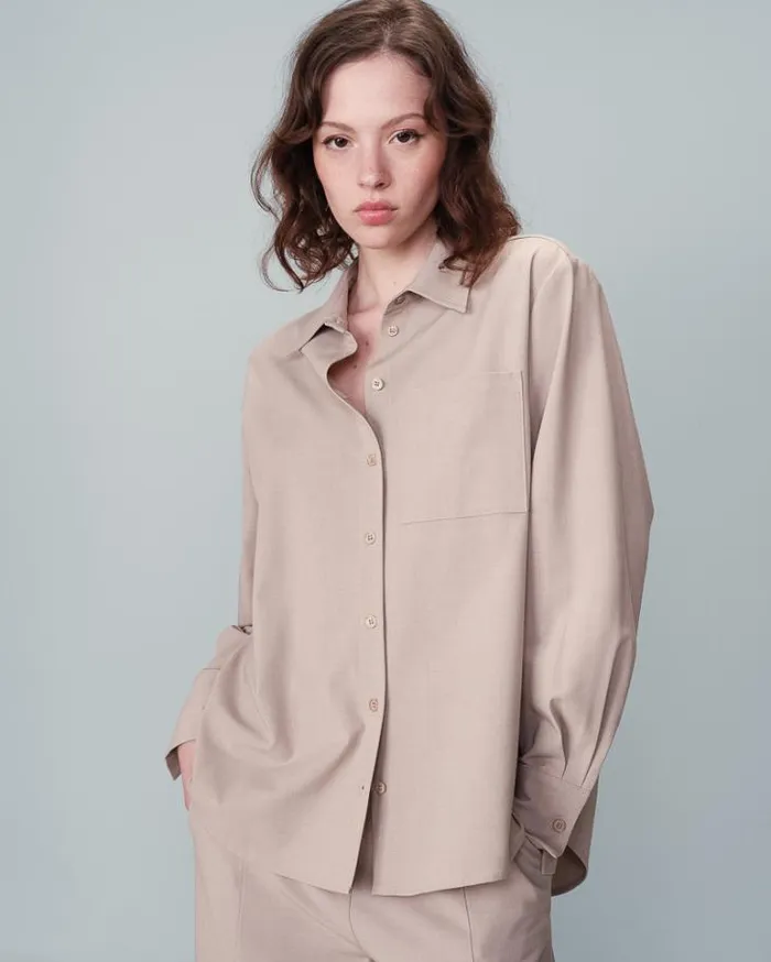 Grace and Mila Longsleeves Shirts SHIRT BEIGE NONO 8211 Shop