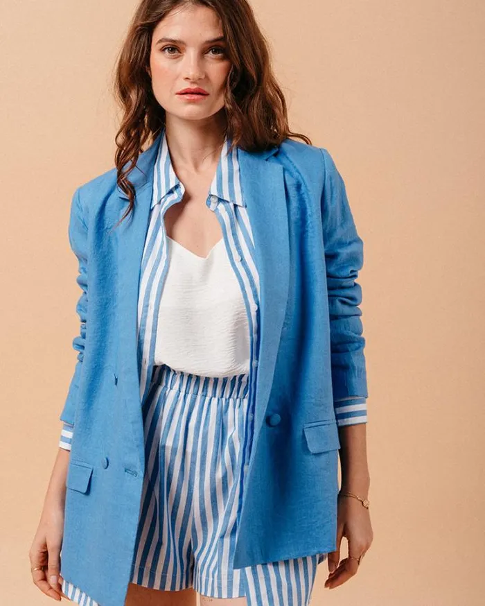 Grace and Mila Longsleeves Shirts SHIRT BLEU MONTREUIL 8211 Shop