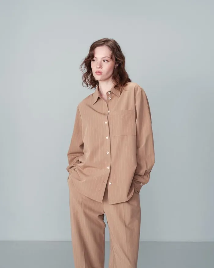 Grace and Mila Longsleeves Shirts SHIRT CAMEL NAWELLE 8211 Shop