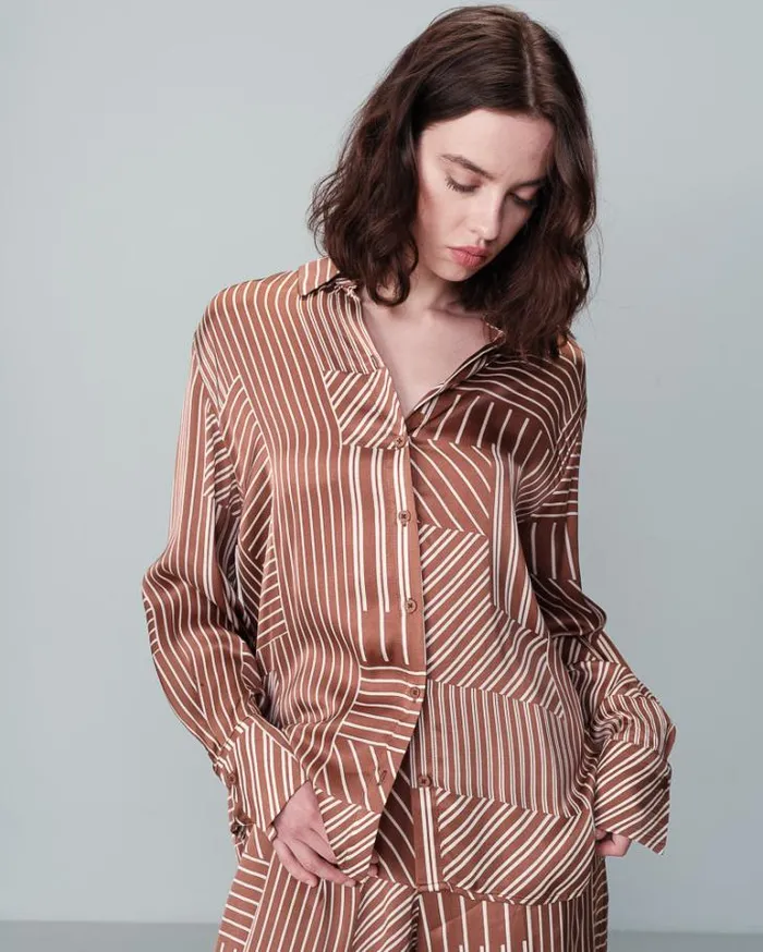 Grace and Mila Longsleeves Shirts SHIRT CHOCOLAT NEO 8211 Shop