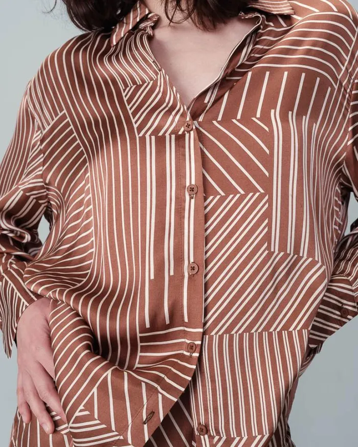 Grace and Mila Longsleeves Shirts SHIRT CHOCOLAT NEO 8211 Shop