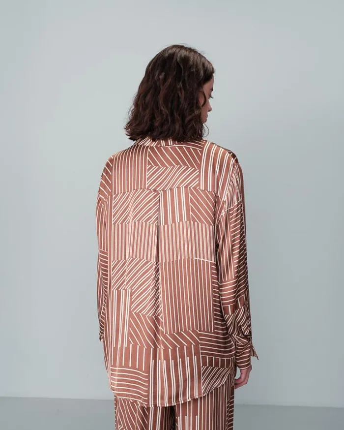 Grace and Mila Longsleeves Shirts SHIRT CHOCOLAT NEO 8211 Shop