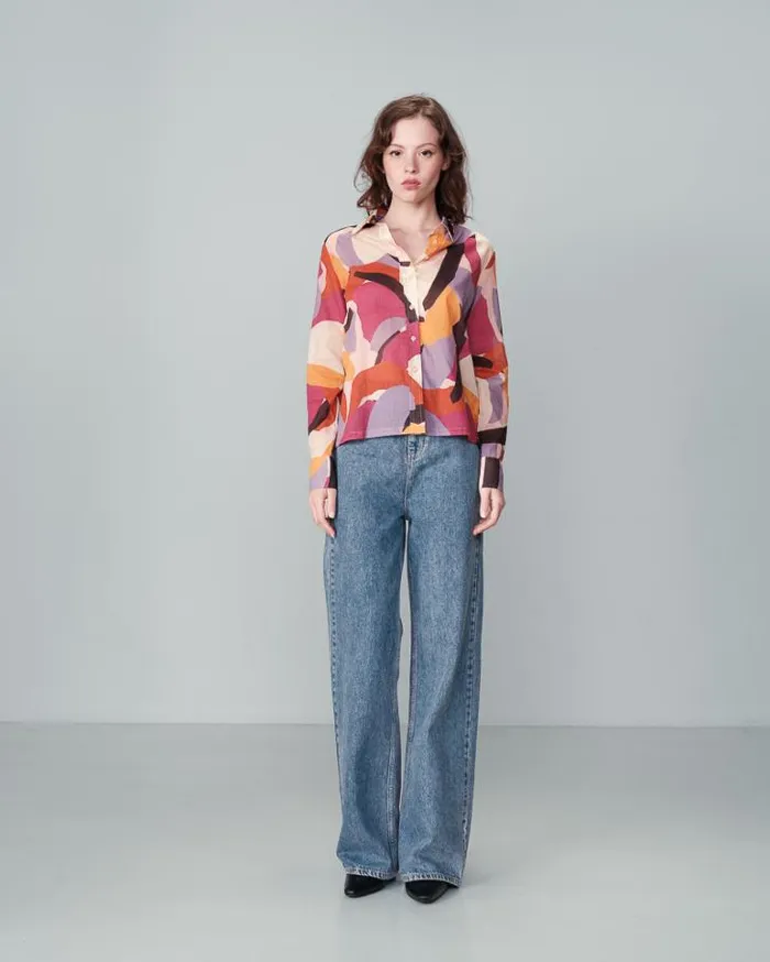 Grace and Mila Longsleeves Shirts SHIRT MULTICO NUAGE 8211 Shop
