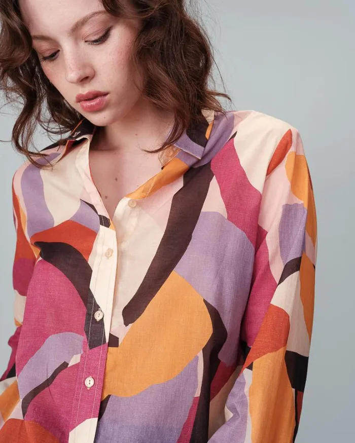 Grace and Mila Longsleeves Shirts SHIRT MULTICO NUAGE 8211 Shop