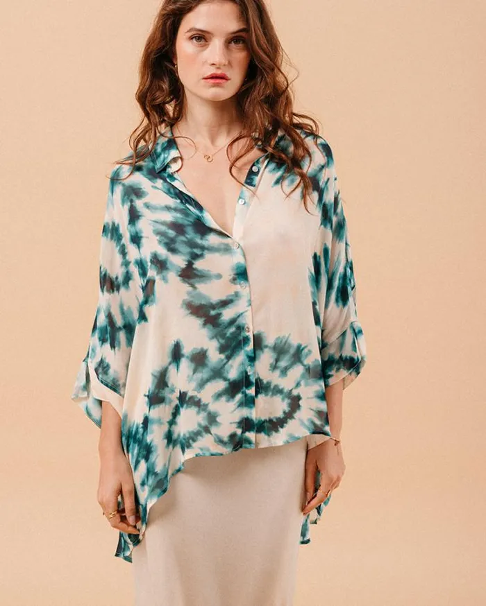 Grace and Mila Longsleeves Shirts SHIRT VERT MOSAIQUE 8211 Shop