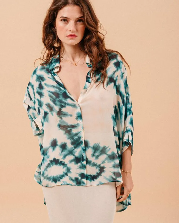 Grace and Mila Longsleeves Shirts SHIRT VERT MOSAIQUE 8211 Shop