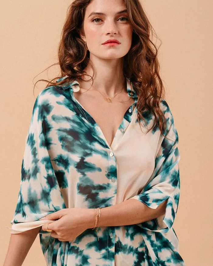 Grace and Mila Longsleeves Shirts SHIRT VERT MOSAIQUE 8211 Shop