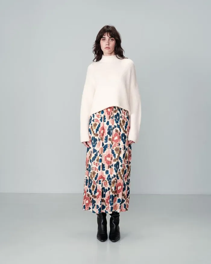 Grace and Mila Midi Skirts SKIRT BEIGE NICKY 8211 Shop