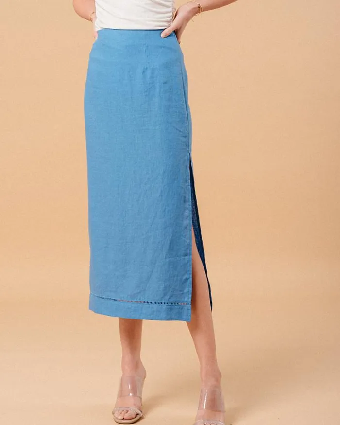Grace and Mila Midi Skirts SKIRT BLEU MERITE 8211 Shop