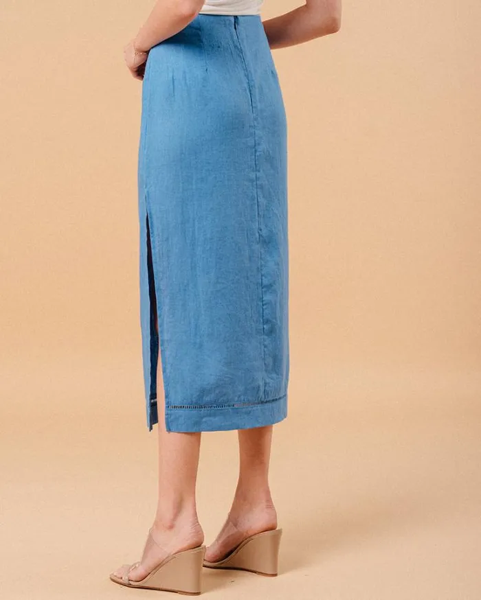 Grace and Mila Midi Skirts SKIRT BLEU MERITE 8211 Shop