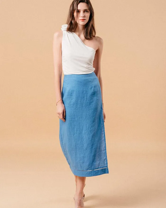Grace and Mila Midi Skirts SKIRT BLEU MERITE 8211 Shop