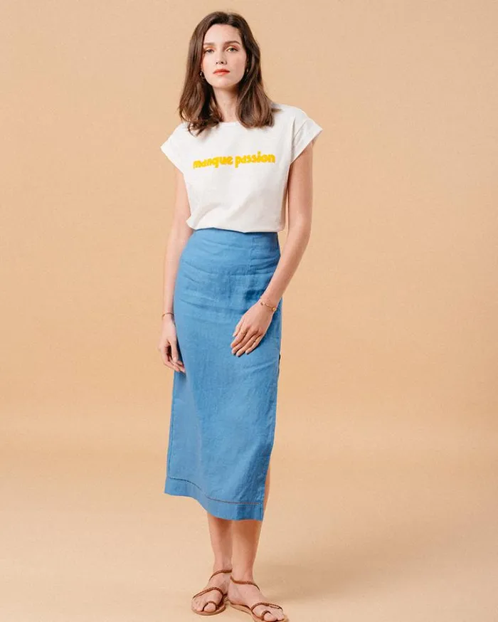 Grace and Mila Midi Skirts SKIRT BLEU MERITE 8211 Shop