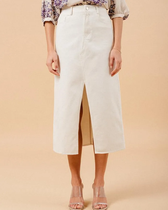 Grace and Mila Midi Skirts SKIRT ECRU MAUREEN 8211 Shop