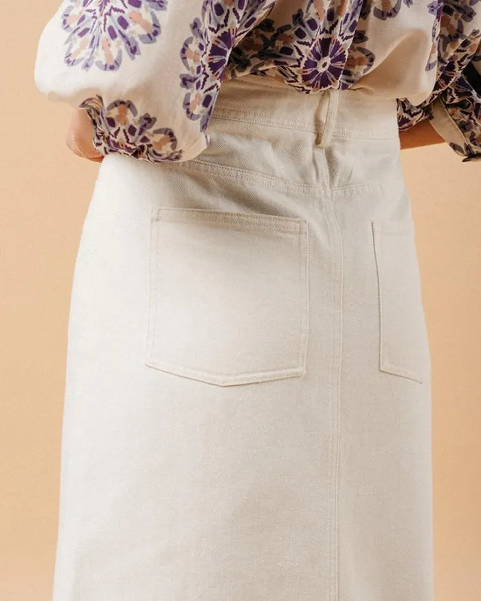 Grace and Mila Midi Skirts SKIRT ECRU MAUREEN 8211 Shop