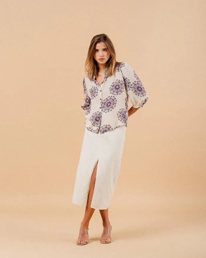 Grace and Mila Midi Skirts SKIRT ECRU MAUREEN 8211 Shop