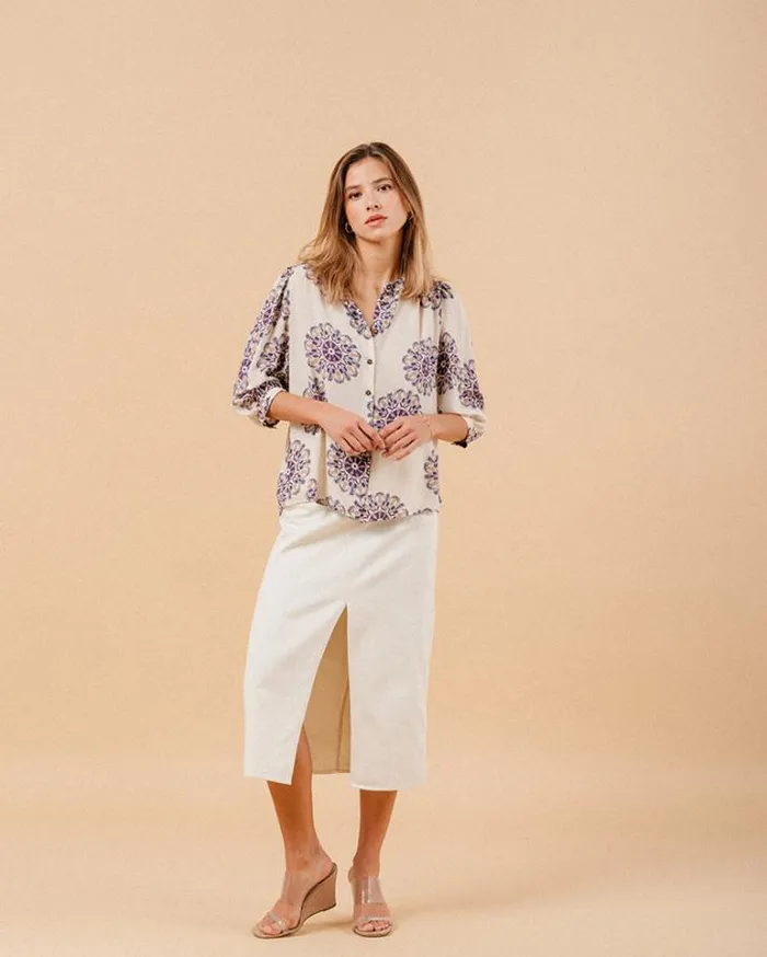 Grace and Mila Midi Skirts SKIRT ECRU MAUREEN 8211 Shop