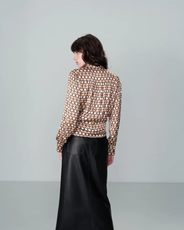Grace and Mila Patterned Blouses SHIRT CAMEL NOBLE 8211 Shop