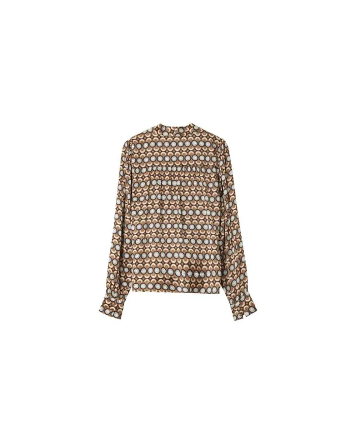 Grace and Mila Patterned Blouses SHIRT CAMEL NOBLE 8211 Shop