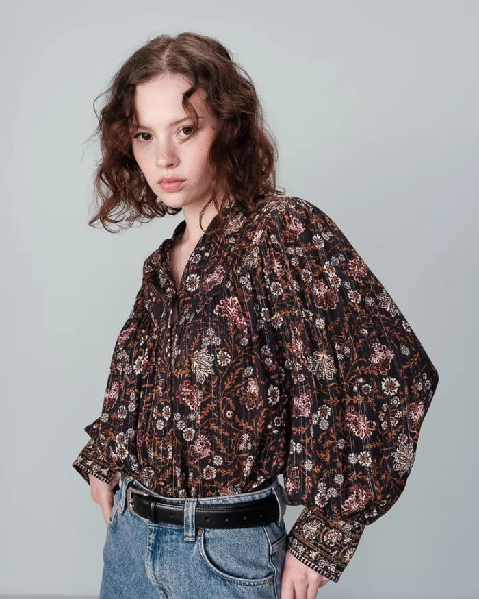 Grace and Mila Patterned Blouses SHIRT NOIR NUNCAS 8211 Shop