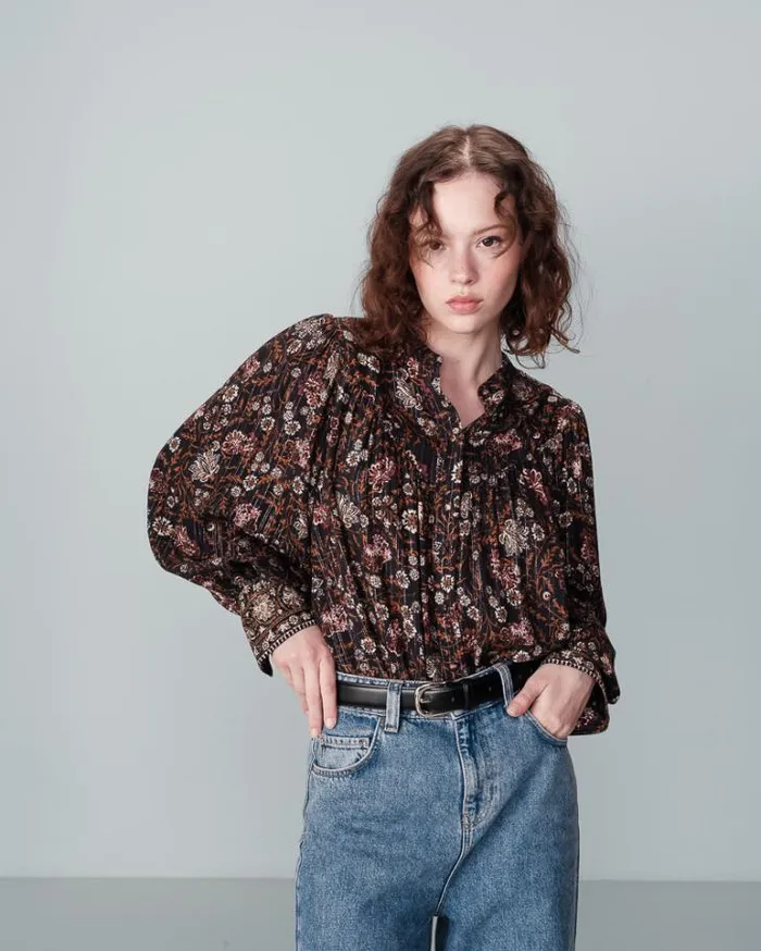 Grace and Mila Patterned Blouses SHIRT NOIR NUNCAS 8211 Shop