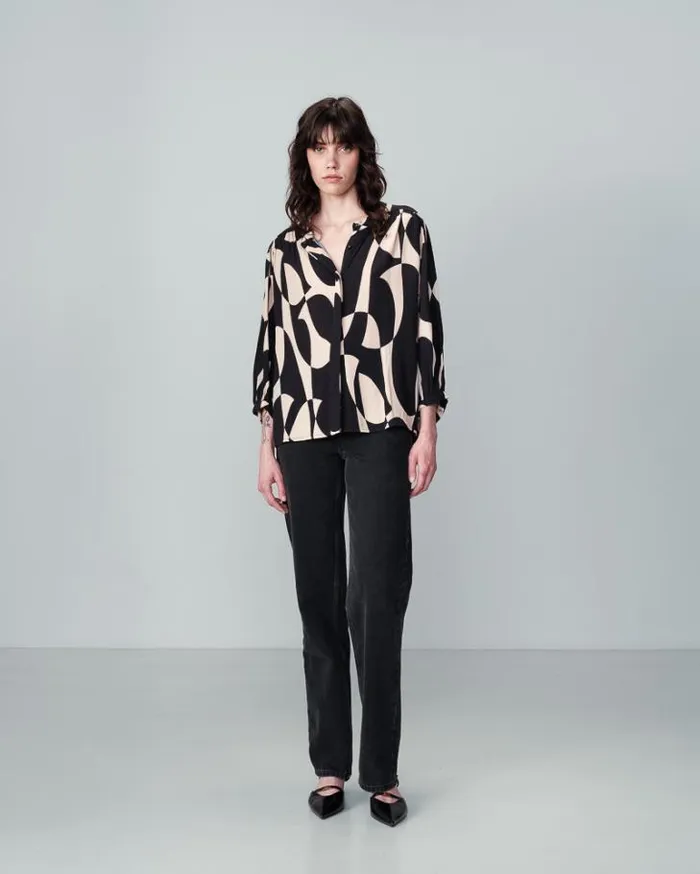 Grace and Mila Patterned Blouses SHIRT NOIR NYMPHEA 8211 Shop