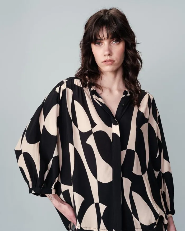 Grace and Mila Patterned Blouses SHIRT NOIR NYMPHEA 8211 Shop