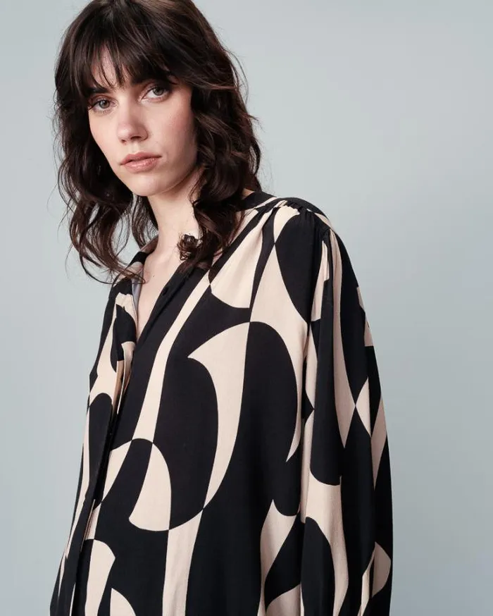 Grace and Mila Patterned Blouses SHIRT NOIR NYMPHEA 8211 Shop