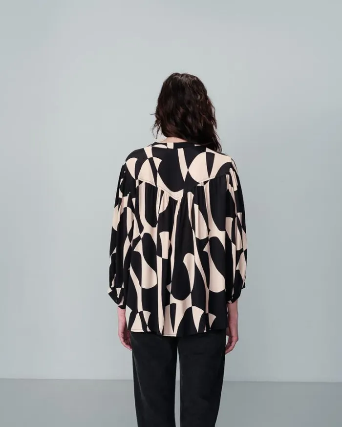Grace and Mila Patterned Blouses SHIRT NOIR NYMPHEA 8211 Shop