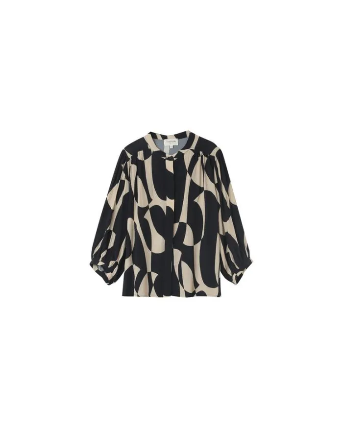 Grace and Mila Patterned Blouses SHIRT NOIR NYMPHEA 8211 Shop