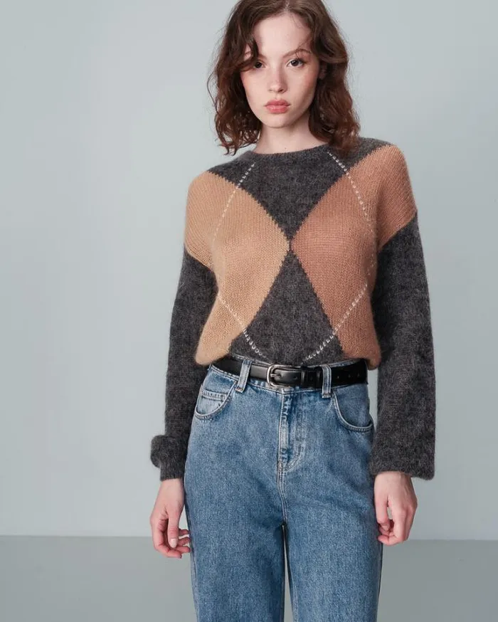 Grace and Mila Patterned Sweaters SWEATER ANTHRACITE NANSE 8211 Shop