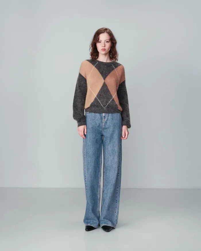 Grace and Mila Patterned Sweaters SWEATER ANTHRACITE NANSE 8211 Shop