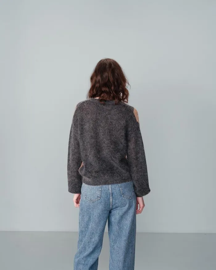 Grace and Mila Patterned Sweaters SWEATER ANTHRACITE NANSE 8211 Shop