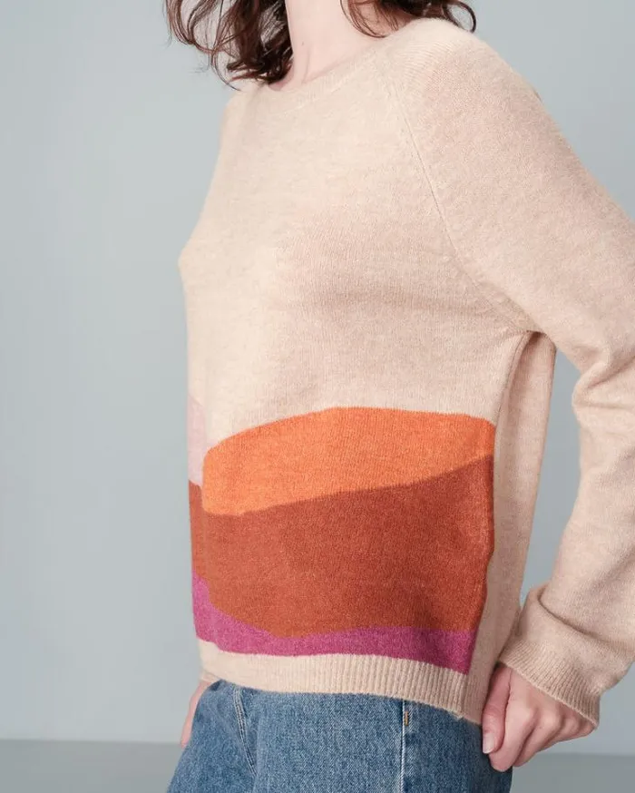 Grace and Mila Patterned Sweaters SWEATER BEIGE NADY 8211 Shop