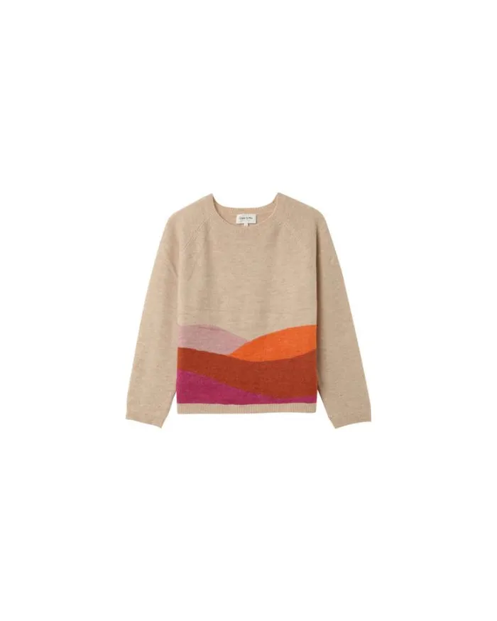 Grace and Mila Patterned Sweaters SWEATER BEIGE NADY 8211 Shop