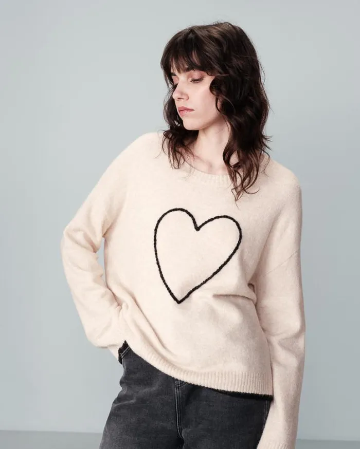 Grace and Mila Patterned Sweaters SWEATER BEIGE NAMASTE 8211 Shop