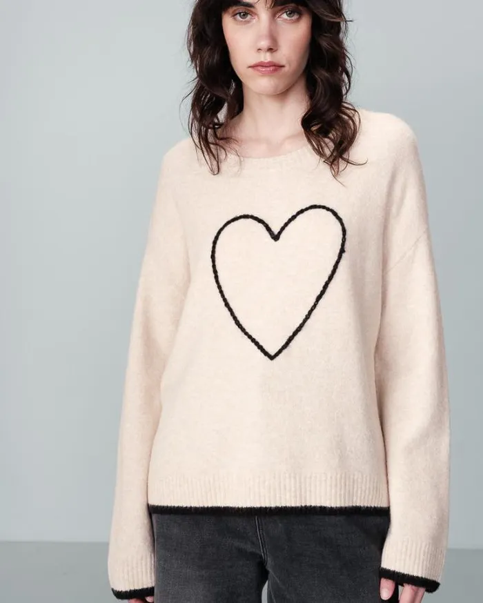 Grace and Mila Patterned Sweaters SWEATER BEIGE NAMASTE 8211 Shop