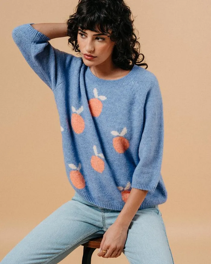 Grace and Mila Patterned Sweaters SWEATER BLEU MACY 8211 Shop