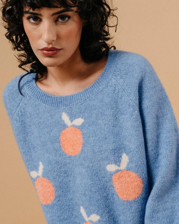 Grace and Mila Patterned Sweaters SWEATER BLEU MACY 8211 Shop