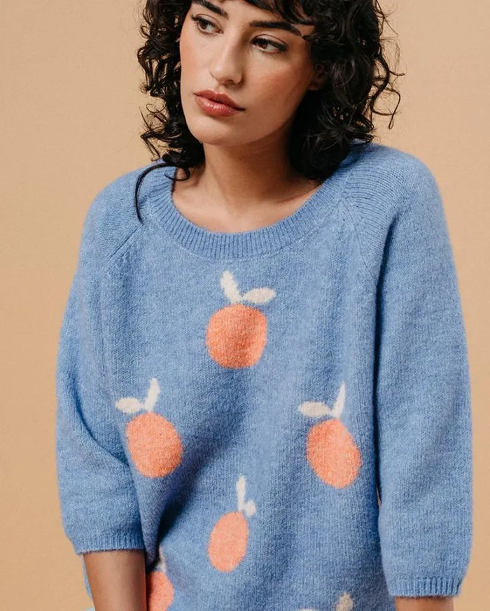 Grace and Mila Patterned Sweaters SWEATER BLEU MACY 8211 Shop